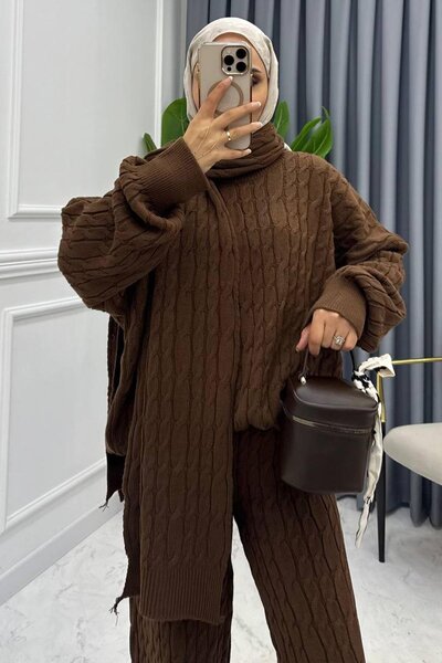 La Perla Boutique Passo Hair Braided Scarf Detailed Double Set