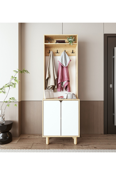 VM VERTEX MOBİLYA PADOVA Portmanto Vestiyer Ayakkabılık 2 Kapaklı 4 Askılı