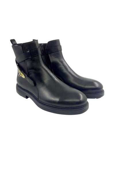 Oneka Shoes حذاء رجالي كاجوال بإبزيم أسود من جلد النابا 422325HDÇ1644