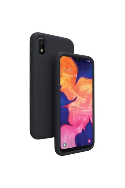 Vidvie Husa pentru Samsung A10, ultra subțire din silicon, neagră, interior d...