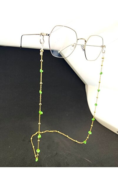 Optic Master Natural jade beaded eyeglass cord / chain