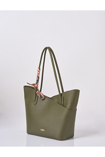 Kayra Puppy Scarf Detailed Bag Khaki