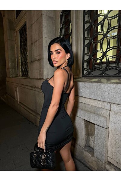 Paraf style Rochie mini cu detaliu cupă maro pentru femei Rochie de seară