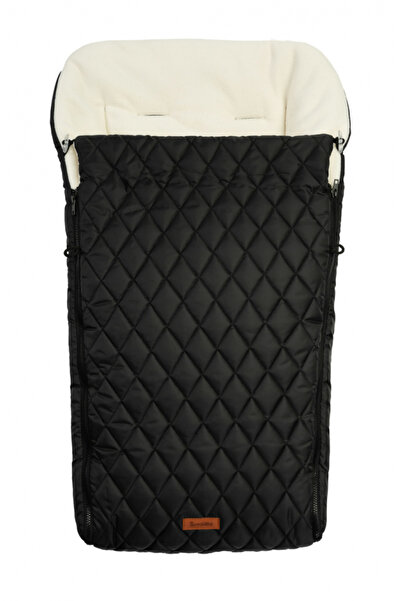 Sensillo Polar Black winter bag for stroller/sled, with zipper, waterproof quilted material, or