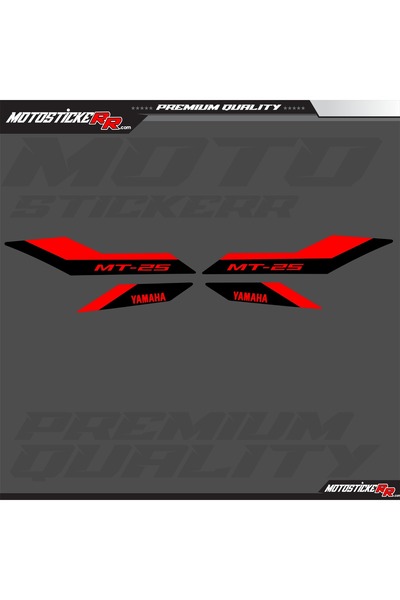 THE MOTO STİCKERR MT-25 ORJİNAL STİCKER SET (SİYAH-KIRMIZI)