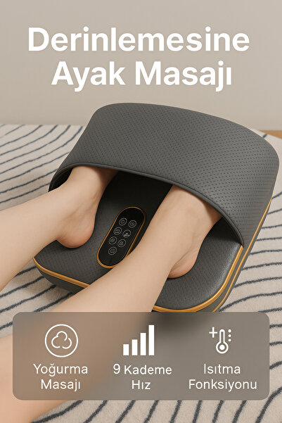 Coverzone Ayak Masaj Cihazı – 9 Kademe Hız, 3 Masaj Modu, Isıtmalı Refleksolo...