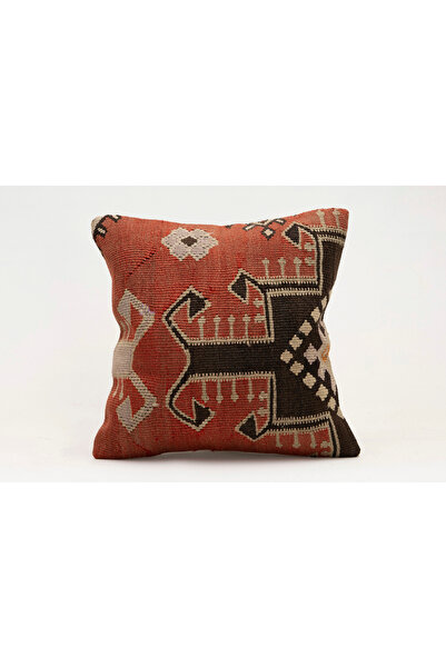 Kilim Whole Sale Vintage Throw Pillow Cover Made of Handmade Rug, Wool, 40X40 cm