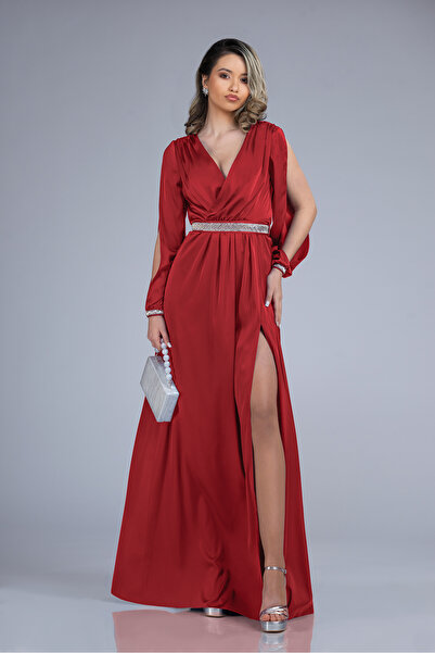 Perdonna Elegant long dress with slit on the leg - Timeea 51023