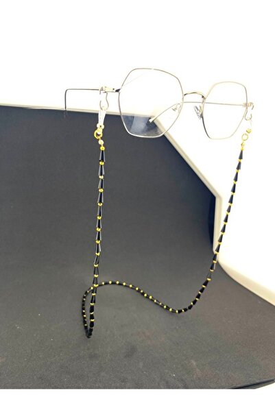 Optic Master Pyramid Full Stone Eyeglass Cord / Chain Black