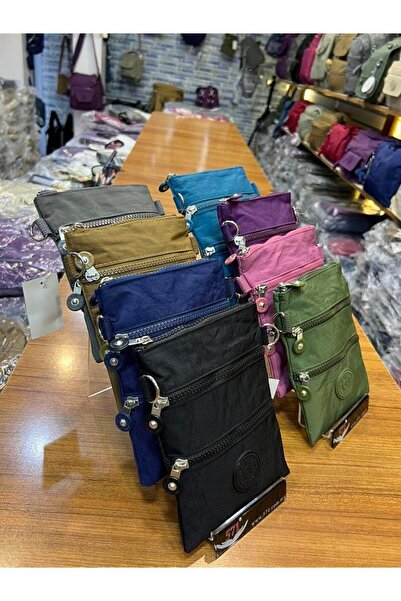 571 Collections Çanta Cross Strap Three Compartment Practical Phone Holder Bag Black Model: (571-15g)