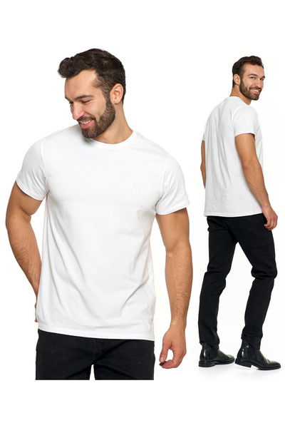 MORAJ Men's Short Sleeve T-Shirt White PREMIUM combed cotton XXL