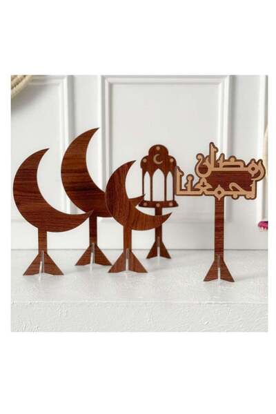 Story of candle رمضان ،هلال رمضان مع مجموعة بعبارة رمضان يجمعنا عدد 5 قطع | بني