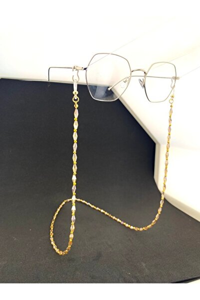 Optic Master Pyramid Full Stone Eyeglass Cord / Chain Cream