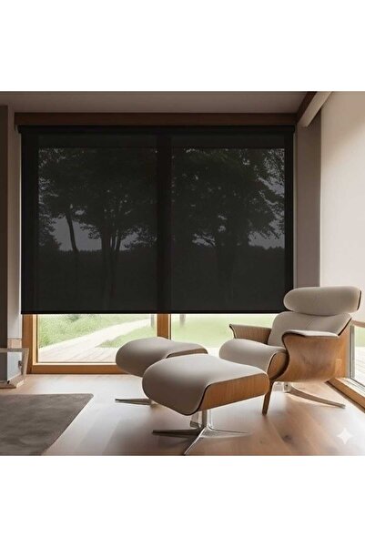 ARTELLA HOMETEX Screen Siyah Stor Perde – Özel Ölçü – Ücretsiz Montaj Seti