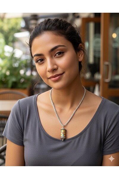 PİRAMİGO روح التبت: قلادة على شكل عجلة الدعاء