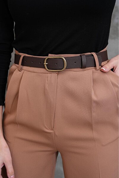 MODAM HİFA Oval Buckle Women's Belt Dress Belt Waist Belt Shirt Belt Trouser Belt