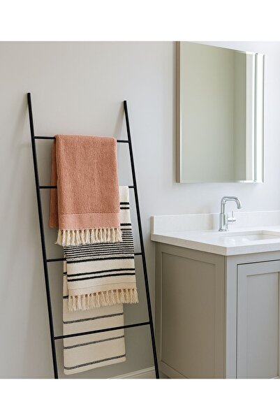 CASA NESTİ Metal Merdiven Askılık Battaniye Havlu Askılığı Dekoratif Askılık