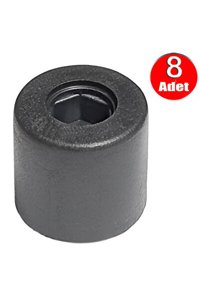 MEKA Baza Yatak Kenar Tutucu Denge Takozu Yuvarlak Plastik Kapak Stoperi Aparatı Vidasız-8 Adet