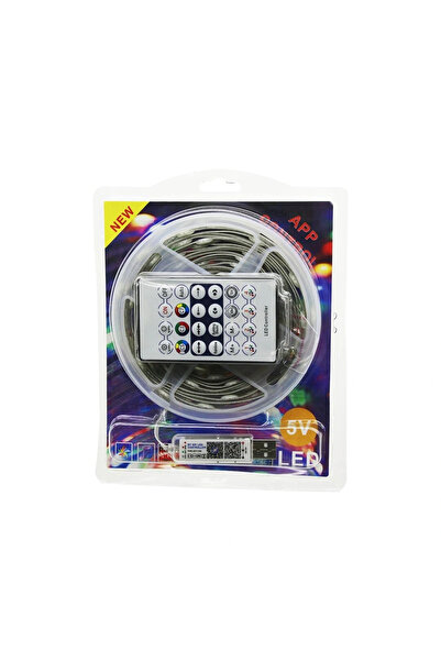 shopwave 9MT KUMANDALI - USB Lİ RGB ŞERİT LED 0.4W/M - 20lm/led -20+55°C (5047)