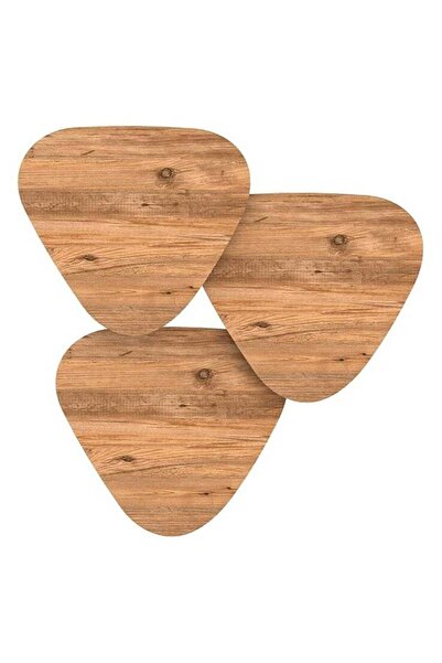 Generic Set of 3 Pine Wood Nesting Coffee Tables, Round Wooden Tops