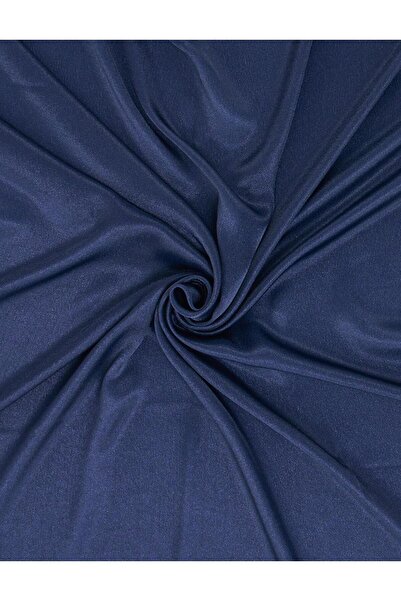 Kayra Silvery Plain Scarf Navy Blue