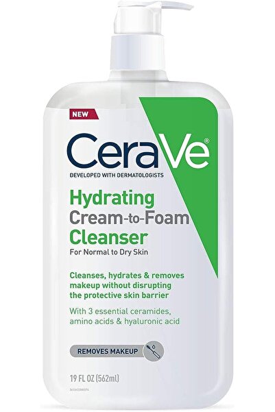 ceravie منظف كريمي رغوي مرطب، حمض الهيالورونيك، خالٍ من العطور، 19 أونصة سائلة