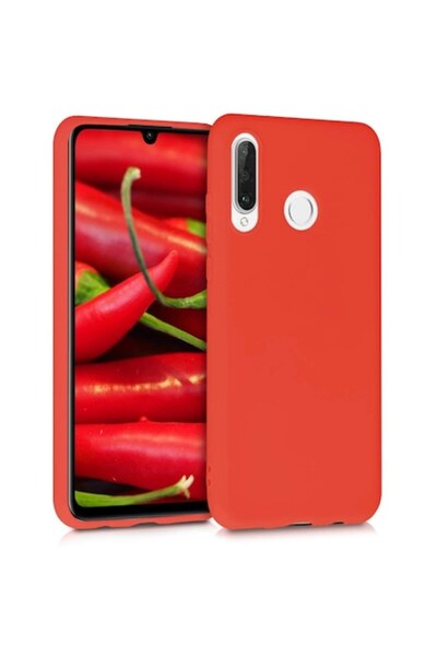 PlanetPhone Husă Huawei P30 Lite - Ultra Slim Silicon Roșu cu Interior din Ca...