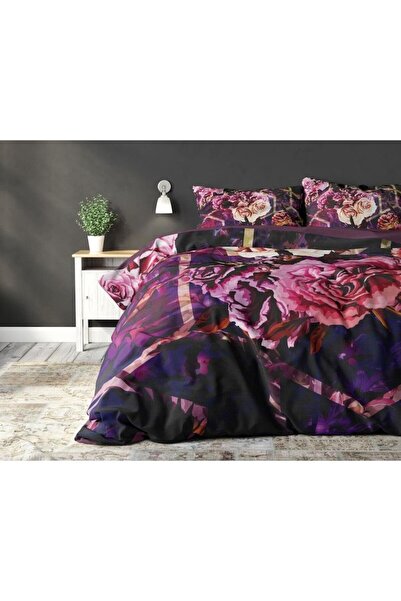 Sleeptime Marise Purple Duvet Cover Set, 100% Microfiber, 140x200/220 cm, Pillowcase 60x70 cm, Anti-
