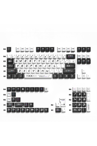 silabor 129 Tuş Orijinal Yan Baskılı Yarı Saydam PBT Süblimasyon Mekanik Klavye Tuşları Klavye Keycaps