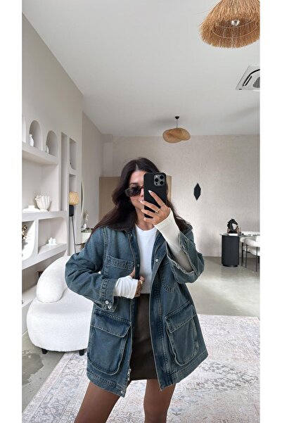 Buket Teke Premium Denim Jacket with Velvet Collar