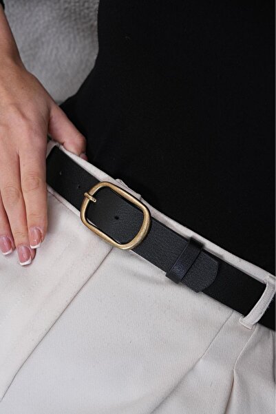 MODAM HİFA Oval Buckle Women's Belt Dress Belt Waist Belt Shirt Belt Trouser Belt