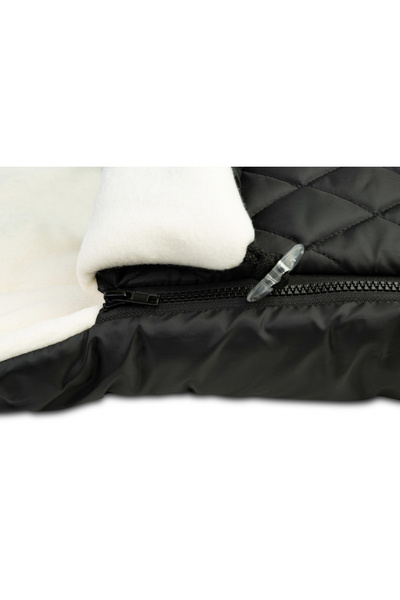Sensillo Polar Black winter bag for stroller/sled, with zipper, waterproof quilted material, or