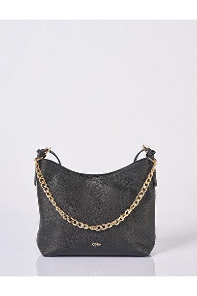 Kayra Chain Detailed Shopper Bag Black