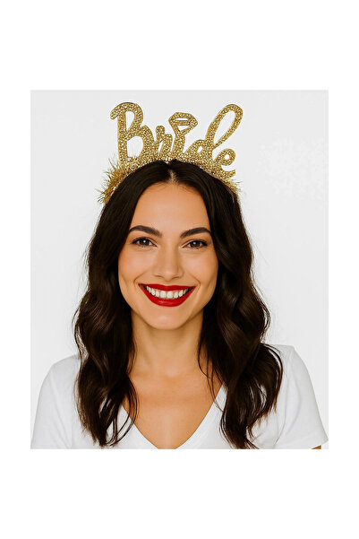 byzm Coroană de mireasă cu text italic de culoare aurie pentru burlăcițe și v...