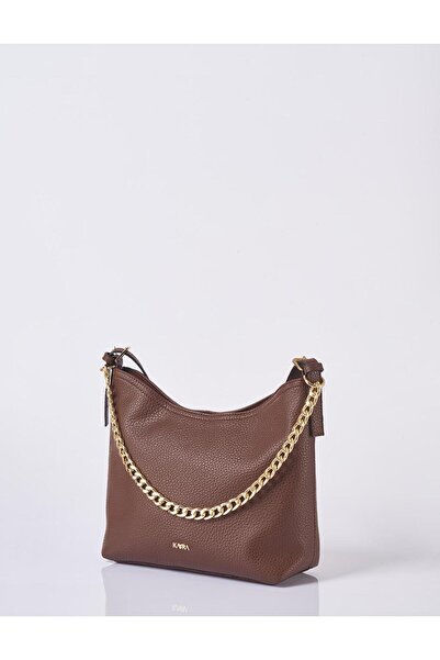 Kayra Chain Detailed Shopper Bag Bitter Brown