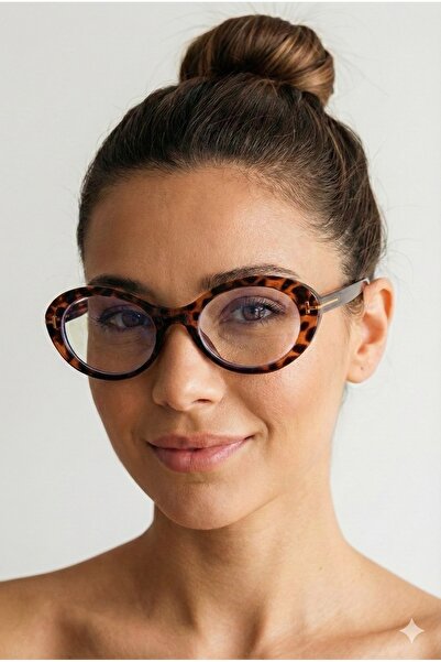 RAWEN EYEWEAR نظارات فيليت ليوبارد النسائية الواقية من الضوء الأزرق (54 إيكارتمان)