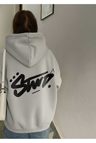 LAYORA Summer Printed Oversized Hooded Sweatshirt Unisex Kangaroo Pocket Streetwear