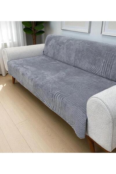 seltenet Non-Slip Base Sponge Welsoft 3-Seater Sofa Cover - Sofa Bed Cover 100X210 Gray Color