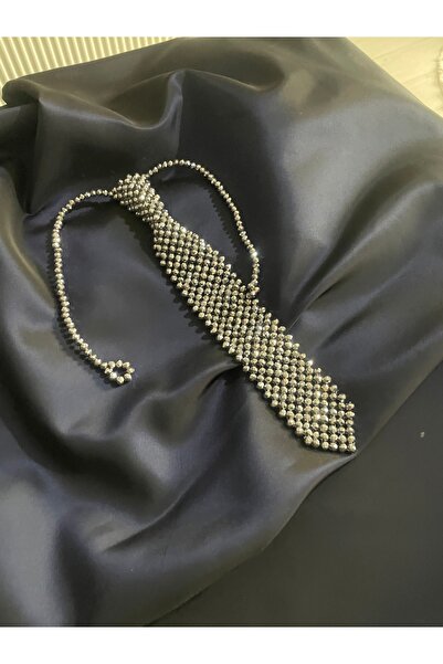 Mery Koyu gümüş kristal kravat