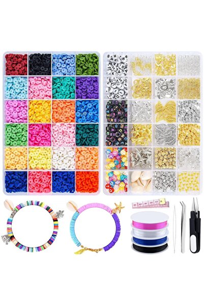 TUPARKA Пълен комплект от 24-цветни глинени мъниста за „Направи си сам“ бижут...