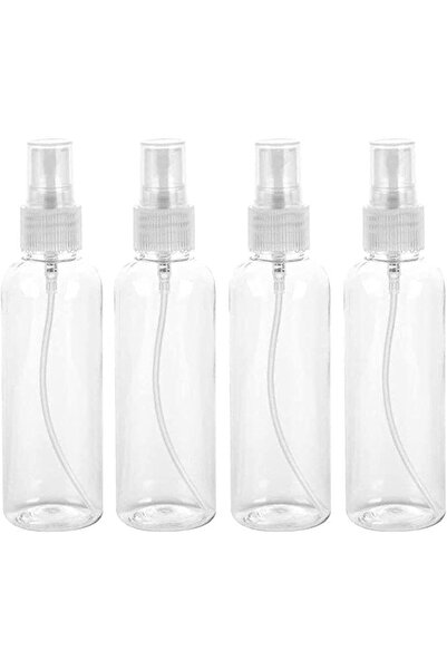 ECVV زجاجات رذاذ بلاستيكية - مجموعة زجاجات سفر شفافة برذاذ ناعم 100 مل (عبوة من 4 قطع)