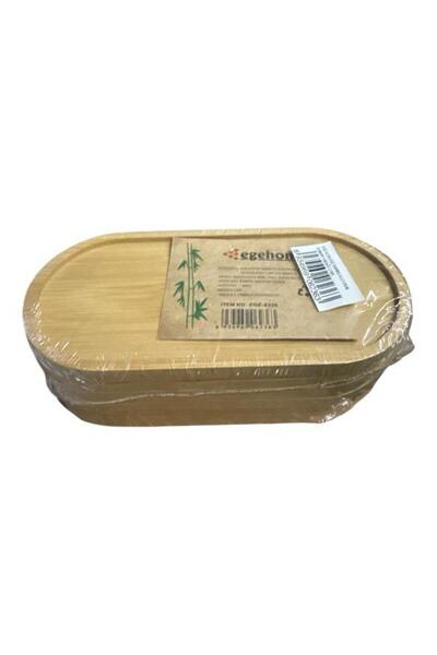 BİZ ZÜCCACİYE طبق تقديم بيضاوي من الخيزران مكون من 6 قطع من BİZ HOME بأبعاد 8*17