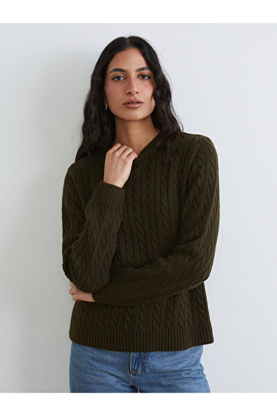 LC Waikiki Crew Neck Self Patterned Women's Knitwear Sweater