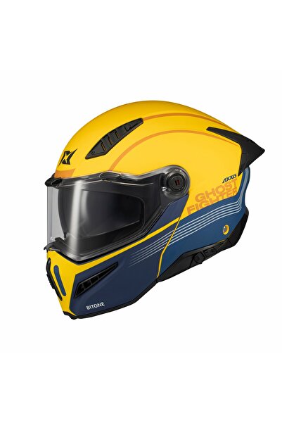 AXXIS Ghostfighter SV Bitone C13 Yellow Motosiklet Çene Açılır Kask
