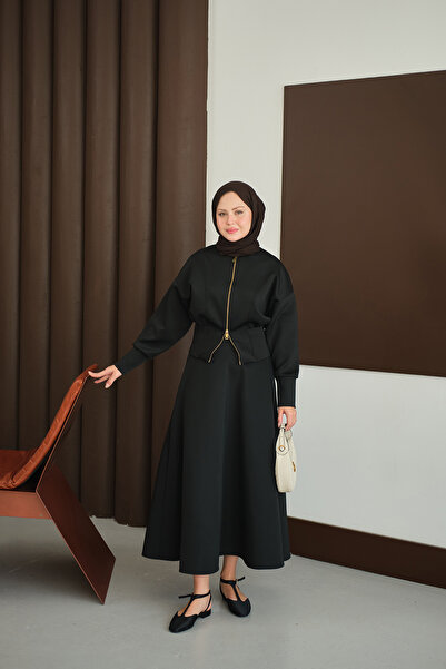 LOCCO Women's Waist Corset Detail Set Black