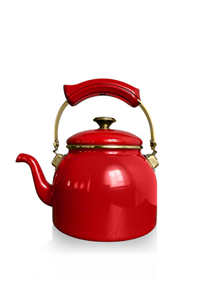 TrendBanyoMutfak Enamel Red Herbal Tea Pot 2250 ml