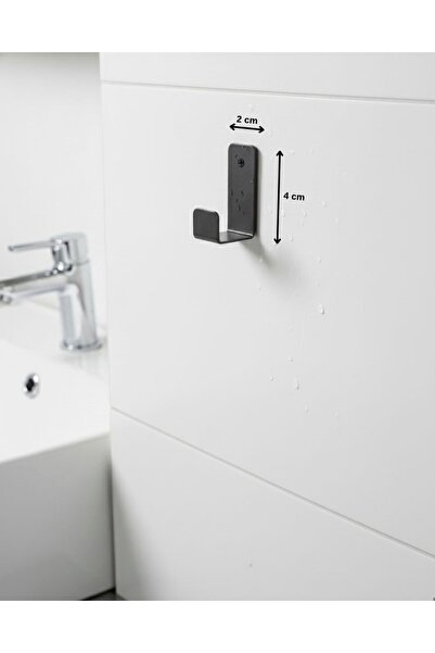ARNESE HOME 6’lı Metal Yapışkanlı Siyah Mat Bornoz/Havlu Askısı