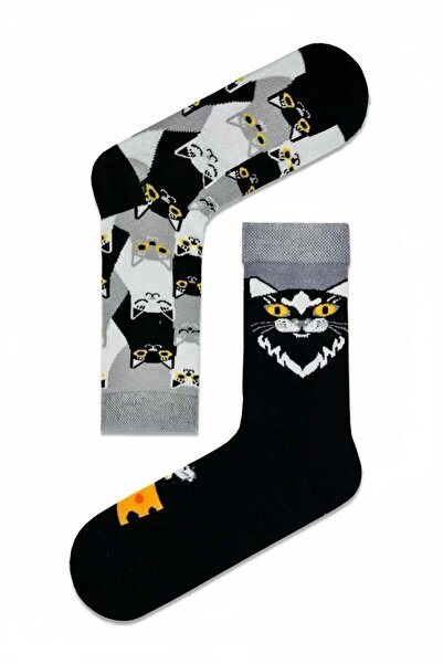 CANMODA Чорапи с различни котешки мотиви за ляво и дясно (подходящи за размери 36-44)