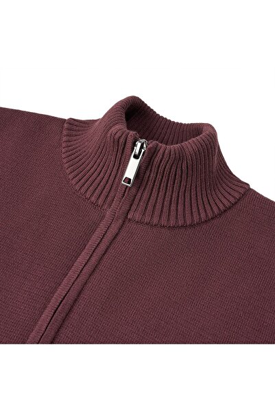 Giordano Men's Full-Zip Mock Neck Textured Knit Cardigan