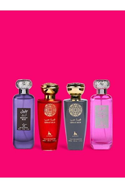 ZAK PERFUMES 4 ARABIC PERFUMES-Mousuff Blue, Qissat Red, Qissat Grey, Mousuff Pink (2xMEN, 2xWOMEN) - 100ML